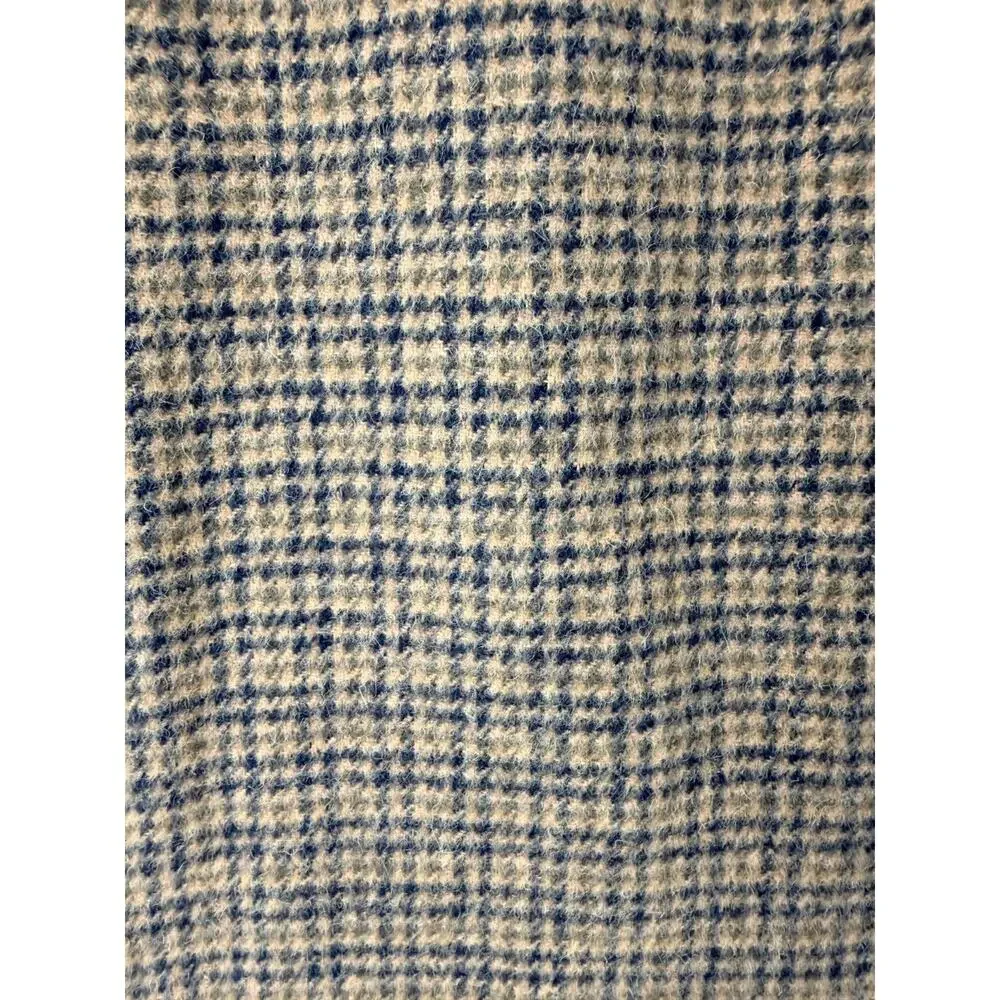 Jos A Bank 100% Camel Hair Sport Coat 44XL Houndstooth‎ Tan Navy Blazer 3-Button